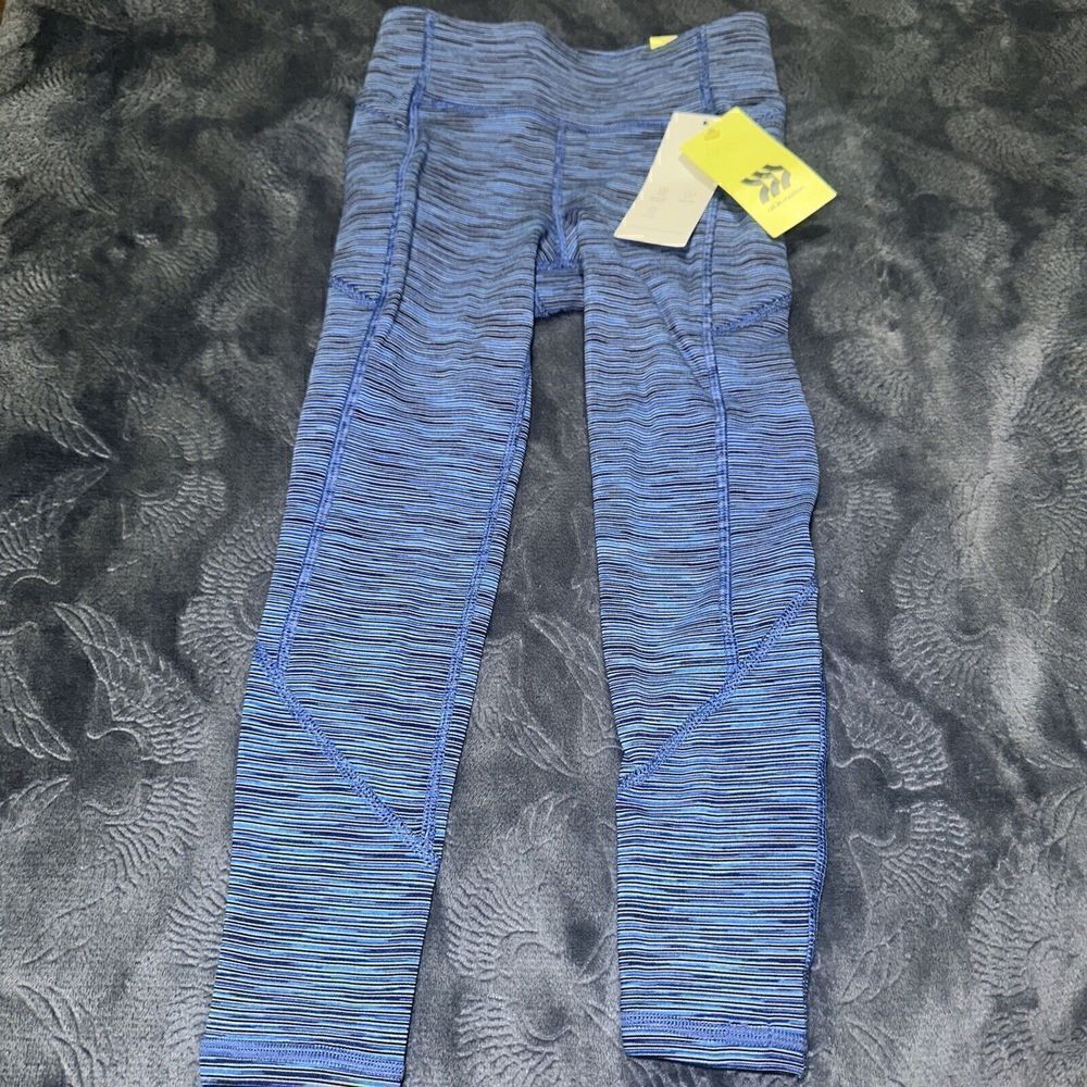 Girls' Mid-Rise Leggings All In Motion Blue XS(4/5) UPF 50+. NWT. Q